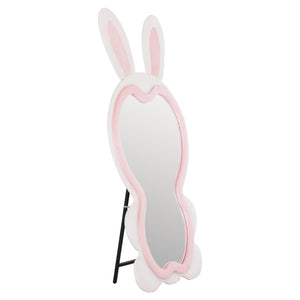 ΠΑΙΔΙΚΟΣ ΚΑΘΡΕΦΤΗΣ ΔΑΠΕΔΟΥ BUNNY HM4489.01 MDF ΡΟΖ & ΛΕΥΚΟ-ΜΑΥΡΟ STAND 80x162Υεκ. - Pakobazaar