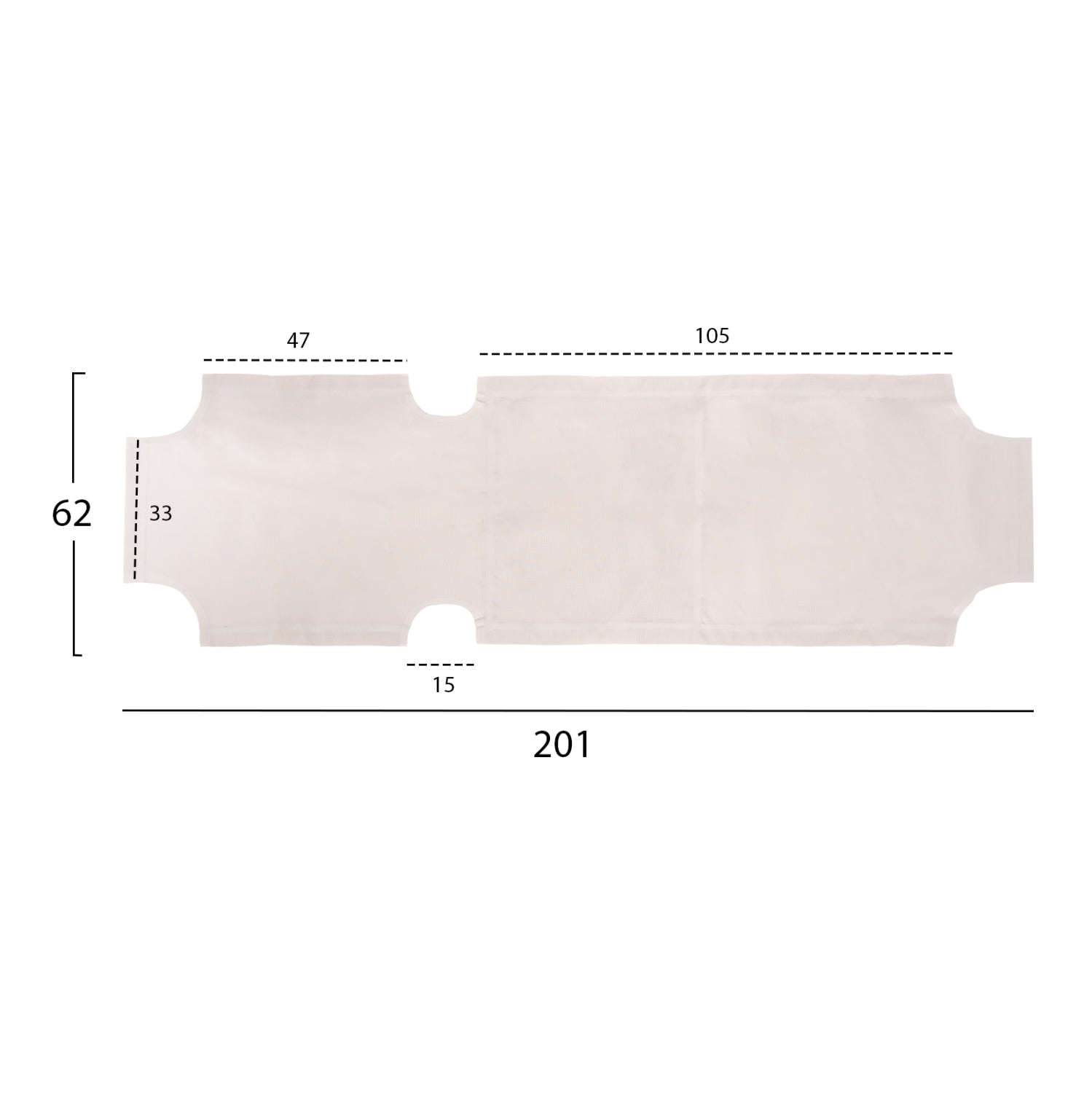ΠΑΝΙ TEXTILENE 600gr/m2 2X1 ΑΝΤΑΛΛΑΚΤΙΚΟ ΞΑΠΛΩΣΤΡΑΣ HM5072.03 ΛΕΥΚΟ 200x62 εκ. - Pakobazaar