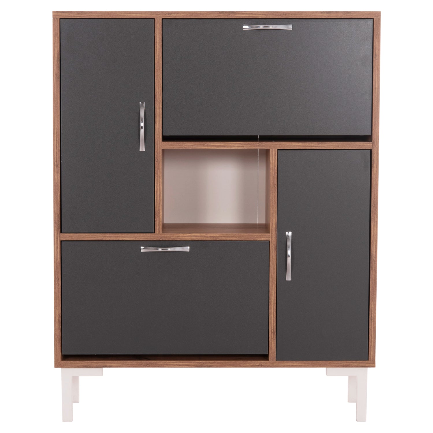 ΠΑΠΟΥΤΣΟΘΗΚΗ MEDY HM18187.02 ΜΕΛΑΜΙΝΗ ΣΕ ΦΥΣΙΚΟ & ΑΝΘΡΑΚΙ-ΜΑΥΡΑ ΠΟΔΙΑ 85x30x108.5Υεκ - Pakobazaar