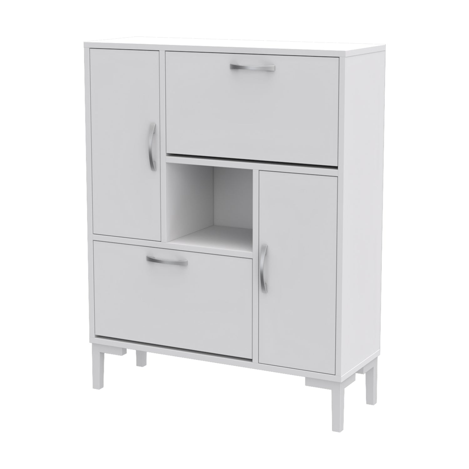 ΠΑΠΟΥΤΣΟΘΗΚΗ MEDY HM18187.03 ΜΕΛΑΜΙΝΗ ΣΕ ΛΕΥΚΟ-ΛΕΥΚΑ ΠΟΔΙΑ 86,5x30x109Υεκ - Pakobazaar