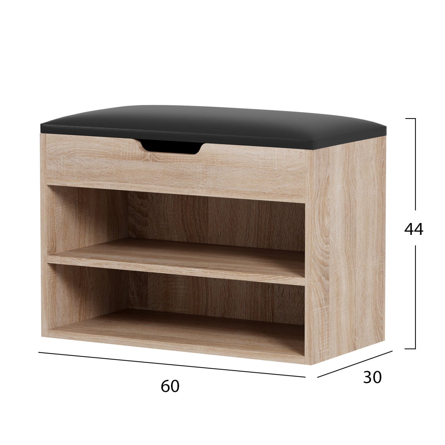 ΠΑΠΟΥΤΣΟΘΗΚΗ ΜΕ ΚΑΘΙΣΜΑ ROMIR HM2477.01 ΜΕΛΑΜΙΝΗ ΣΕ ΣΟΝΑΜΑ-ΚΑΘΙΣΜΑ ΚΑΦΕ 60x30x44Υ - Pakobazaar