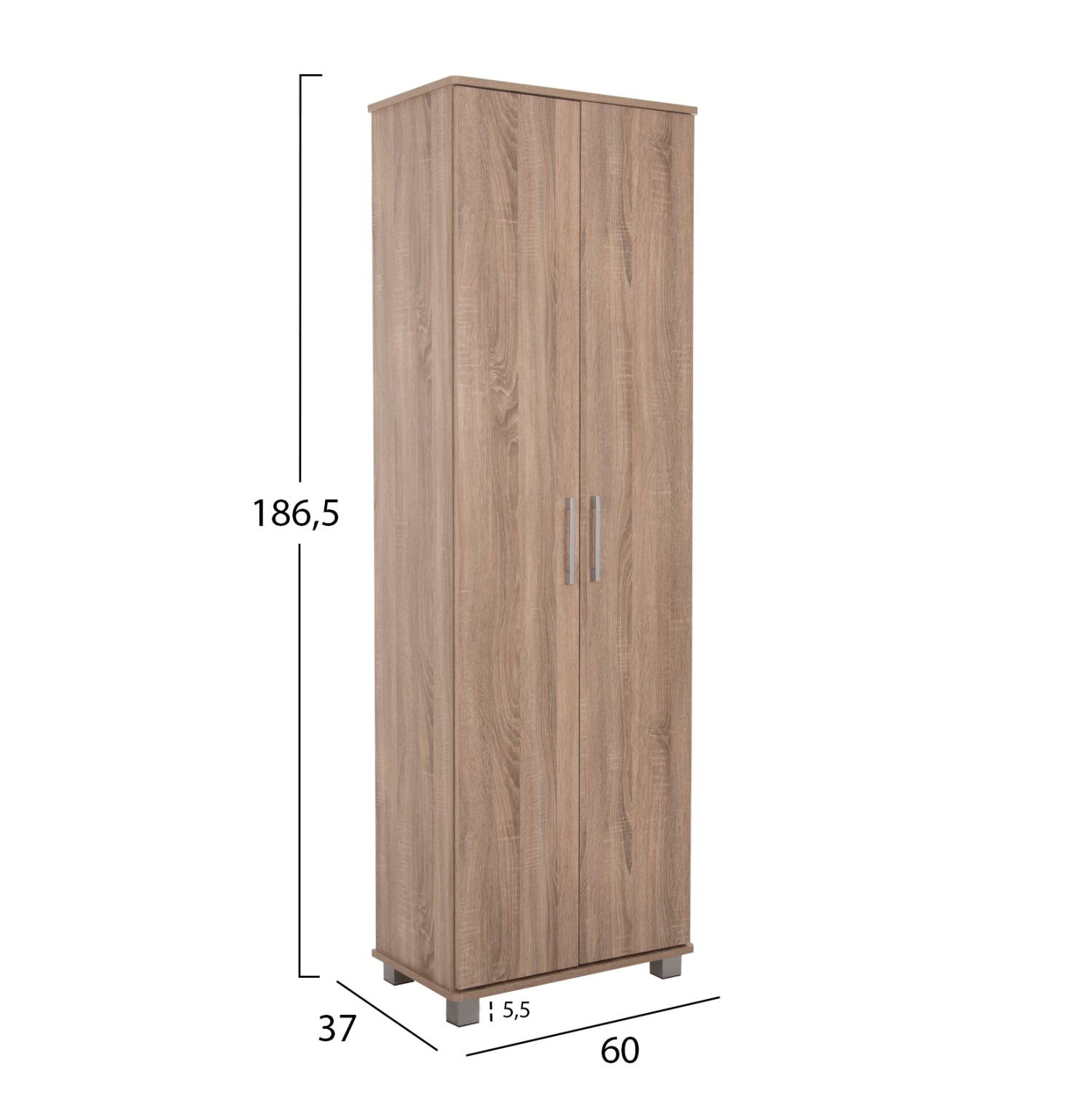 ΠΑΠΟΥΤΣΟΘΗΚΗ-ΝΤΟΥΛΑΠΑ CLUSE HM2403.20 ΜΕΛΑΜΙΝΗ SONAMA OAK ΧΡΩΜΑ 60Χ37Χ186,5Υεκ. - Pakobazaar