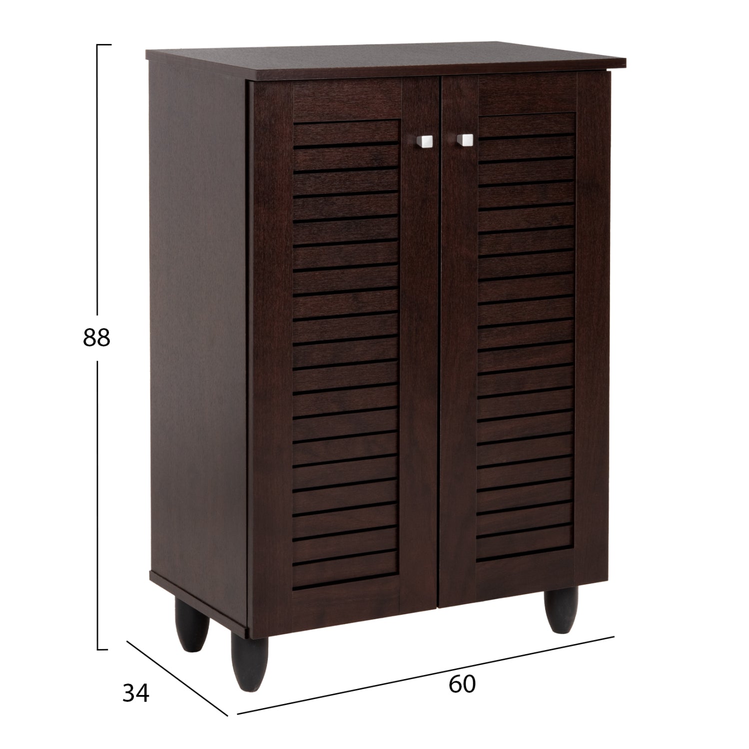 ΠΑΠΟΥΤΣΟΘΗΚΗ-ΝΤΟΥΛΑΠΑ PROLLY HM9608.01 ΜΕΛΑΜΙΝΗ WENGE-2ΠΟΡΤΕΣ-4ΡΑΦΙΑ 60x34x88Υεκ. - Pakobazaar