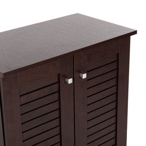 ΠΑΠΟΥΤΣΟΘΗΚΗ-ΝΤΟΥΛΑΠΑ PROLLY HM9608.01 ΜΕΛΑΜΙΝΗ WENGE-2ΠΟΡΤΕΣ-4ΡΑΦΙΑ 60x34x88Υεκ. - Pakobazaar