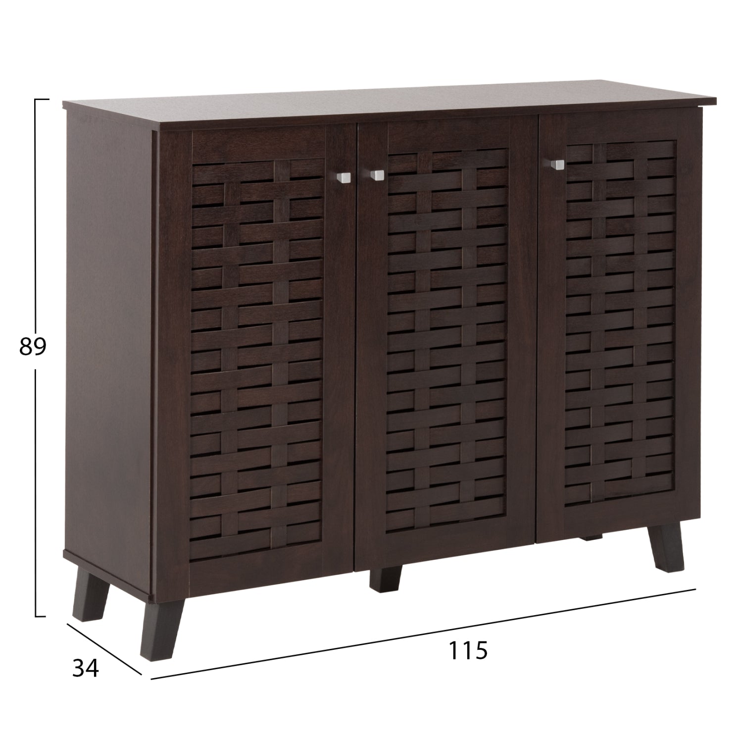 ΠΑΠΟΥΤΣΟΘΗΚΗ-ΝΤΟΥΛΑΠΙ PRODY HM9610.01 ΜΕΛΑΜΙΝΗ WENGE 3 ΠΟΡΤΕΣ 115x34x89Υεκ. - Pakobazaar
