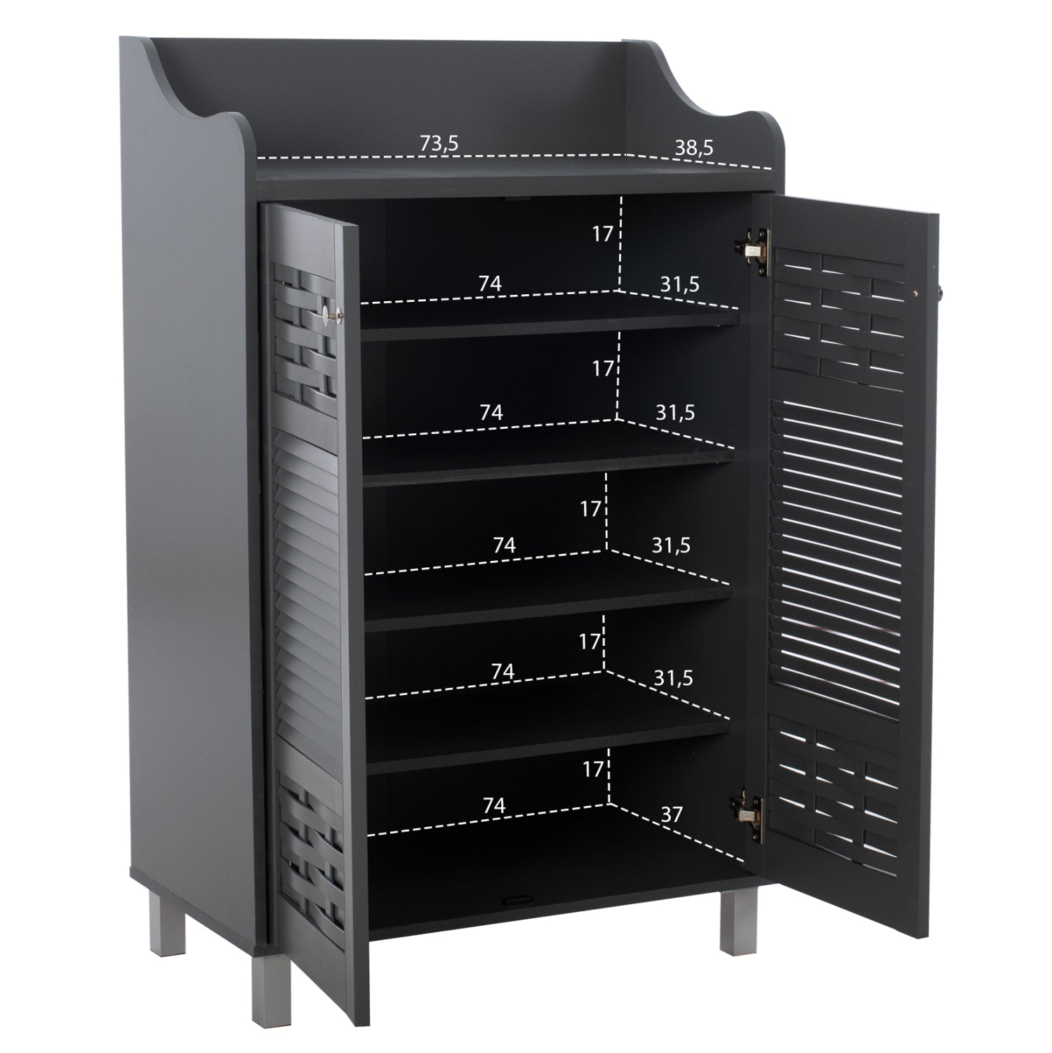 ΠΑΠΟΥΤΣΟΘΗΚΗ-ΝΤΟΥΛΑΠΙ KAILENA HM2230.10 ΜΕΛΑΜΙΝΗ ΓΚΡΙ 77x40x121,5 εκ. - Pakobazaar