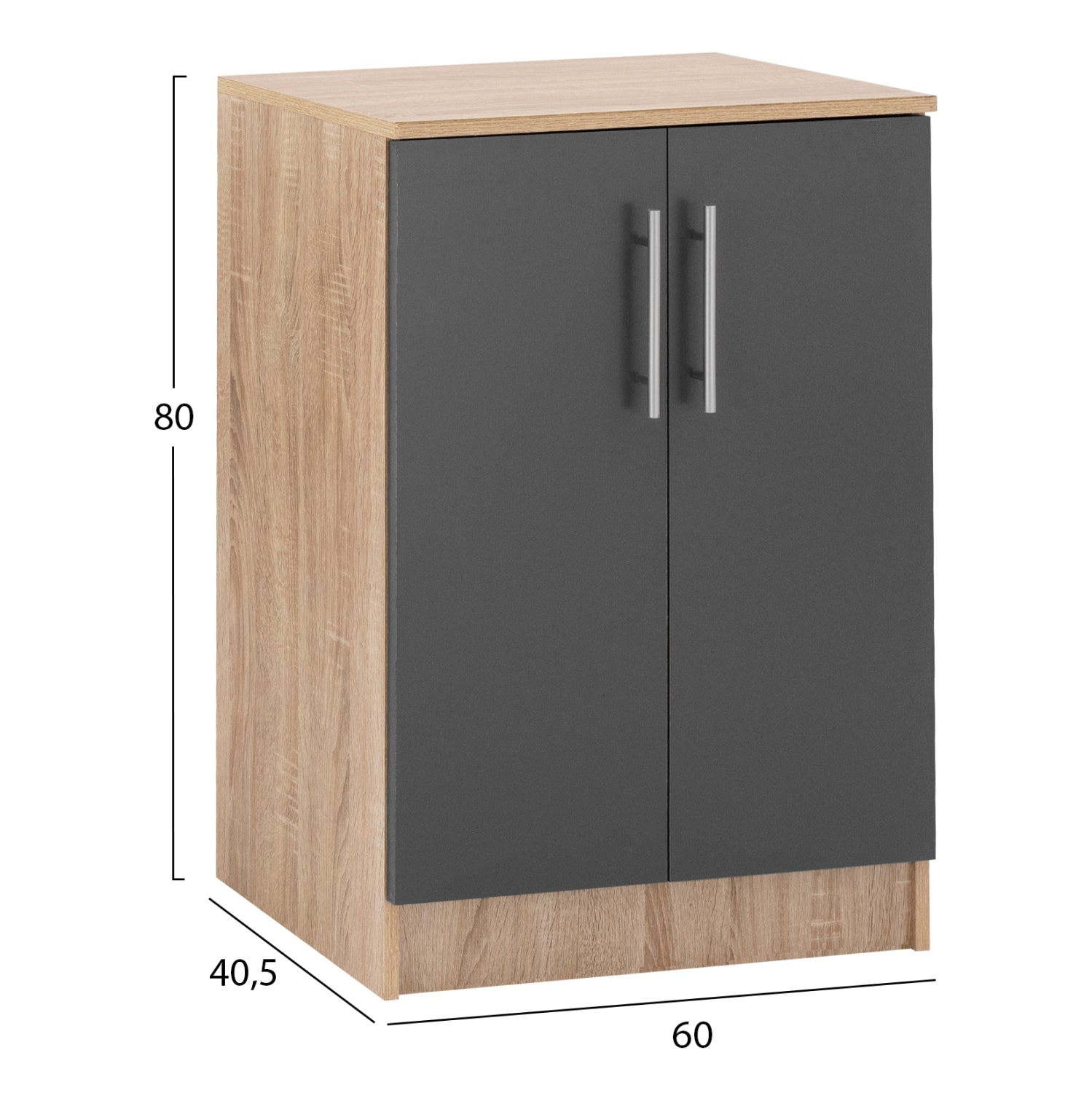 ΠΑΠΟΥΤΣΟΘΗΚΗ ΝΤΟΥΛΑΠΙ ΞΥΛΙΝΗ EMERIE HM2206.04 SONAMA-ΓΚΡΙ 60X40,5X80 εκ. - Pakobazaar