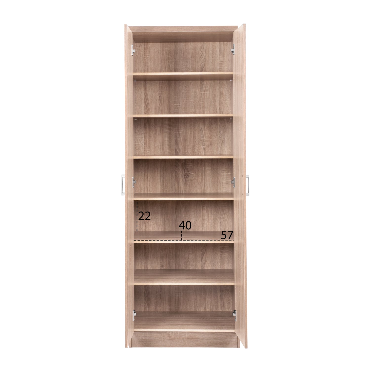 ΠΑΠΟΥΤΣΟΘΗΚΗ ΞΥΛΙΝΗ DAYANNA ΜΕ 6 ΡΑΦΙΑ 60X43X180.5εκ. SONAMA HM2379.02 - Pakobazaar