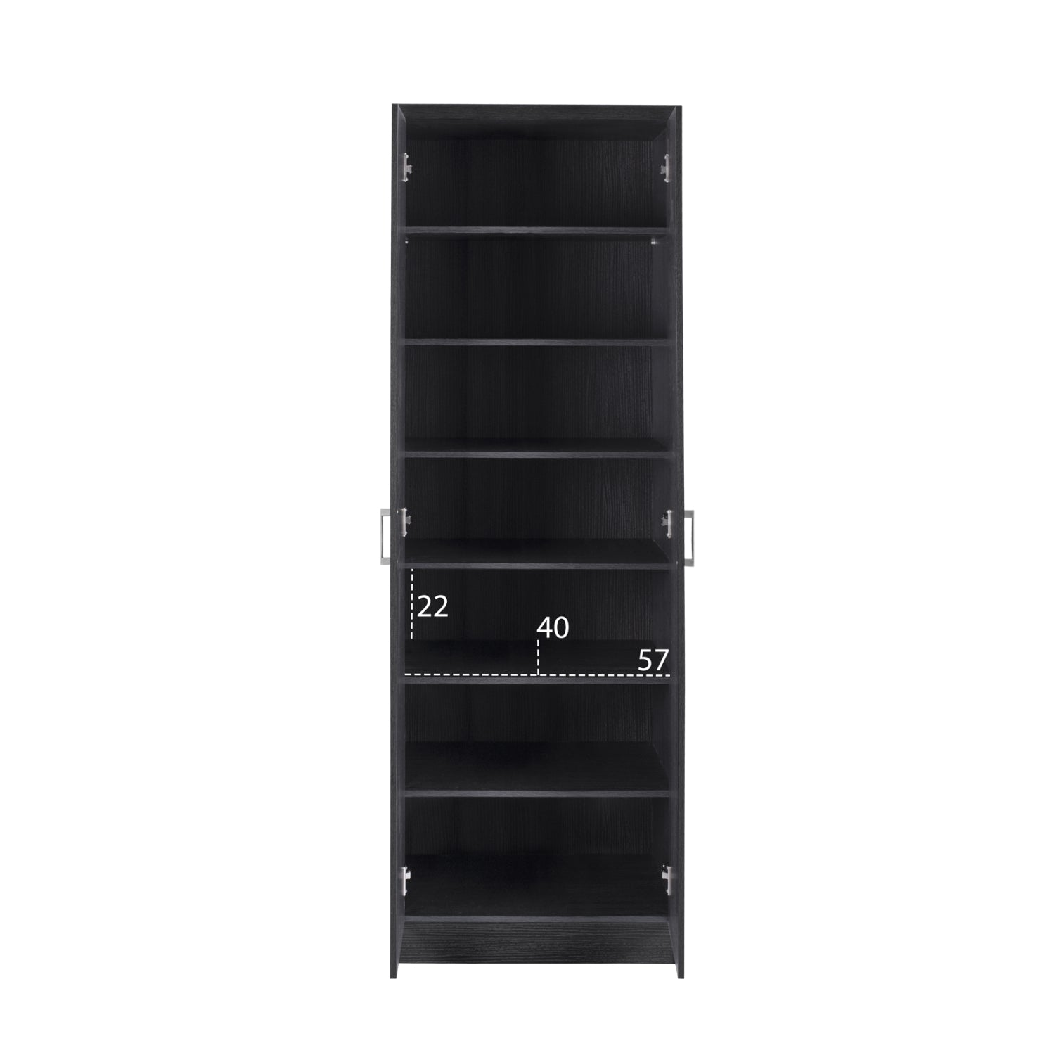 ΠΑΠΟΥΤΣΟΘΗΚΗ ΞΥΛΙΝΗ DAYANNA ΜΕ 6 ΡΑΦΙΑ 60X43X180.5εκ. ZEBRANO HM2379.01 - Pakobazaar