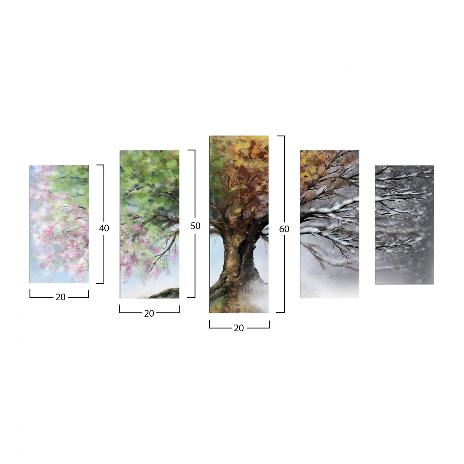 ΠΕΝΤΑΠΤΥΧΟΣ ΠΙΝΑΚΑΣ MDF FOUR SEASONS HM7206.05 100X60x0,3 εκ. - Pakobazaar