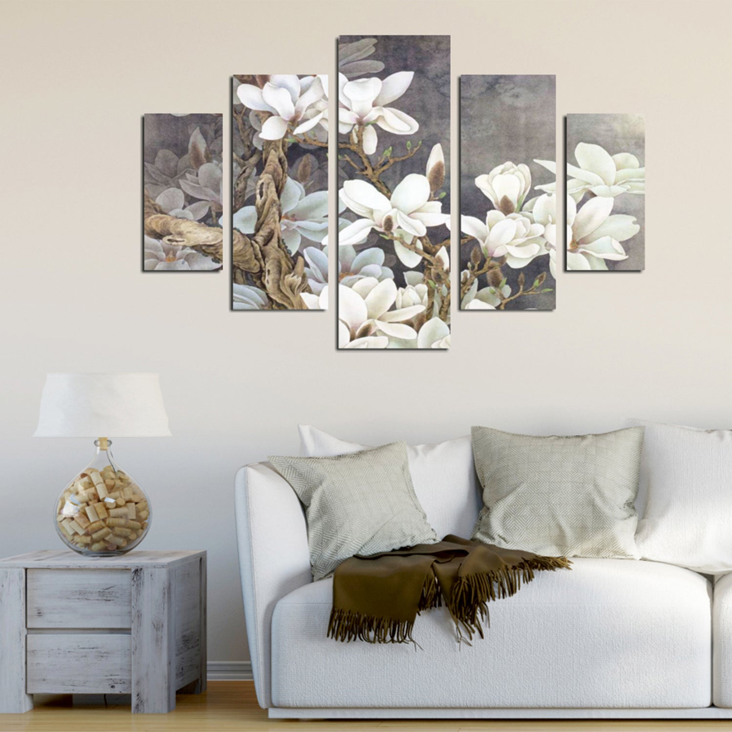 ΠΕΝΤΑΠΤΥΧΟΣ ΠΙΝΑΚΑΣ MDF MAGNOLIA KOBUS HM7207.01 82X56x0,3 εκ. - Pakobazaar