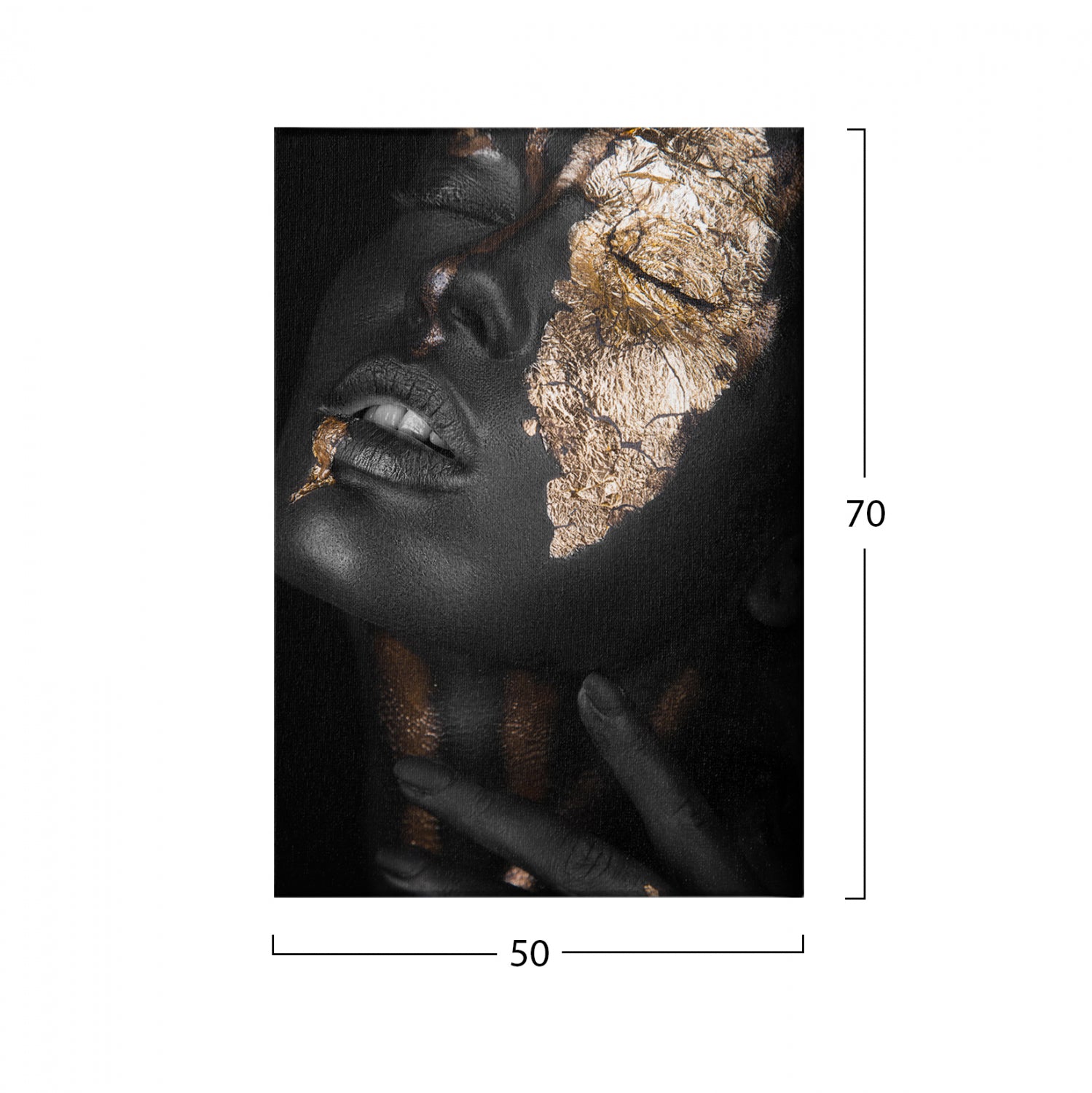 ΠΙΝΑΚΑΣ ΚΑΜΒΑΣ DARK SKINNED GIRL WITH GOLD MAKEUP HM7196.01 50X3X70 εκ. - Pakobazaar