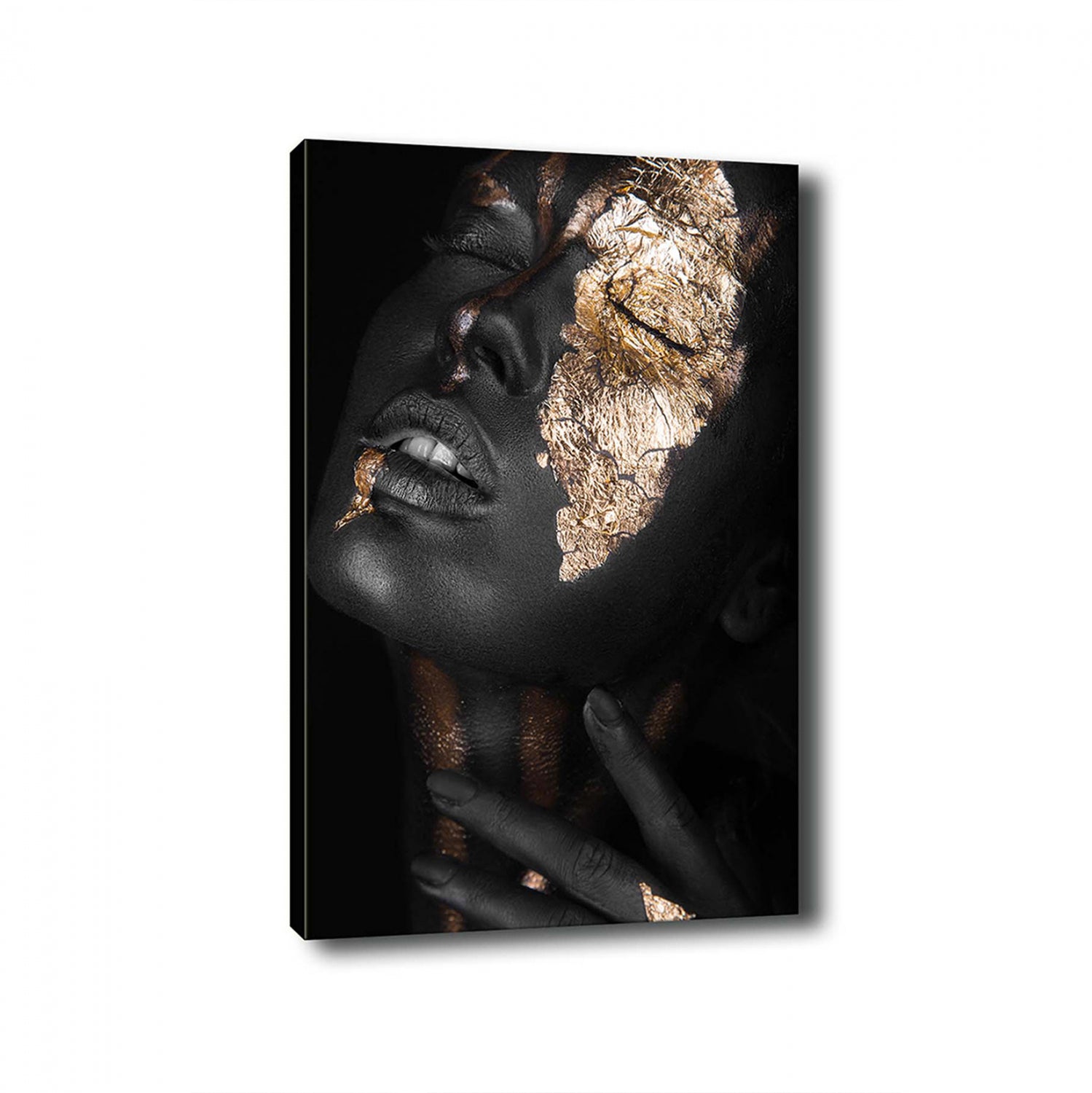 ΠΙΝΑΚΑΣ ΚΑΜΒΑΣ DARK SKINNED GIRL WITH GOLD MAKEUP HM7196.01 50X3X70 εκ. - Pakobazaar
