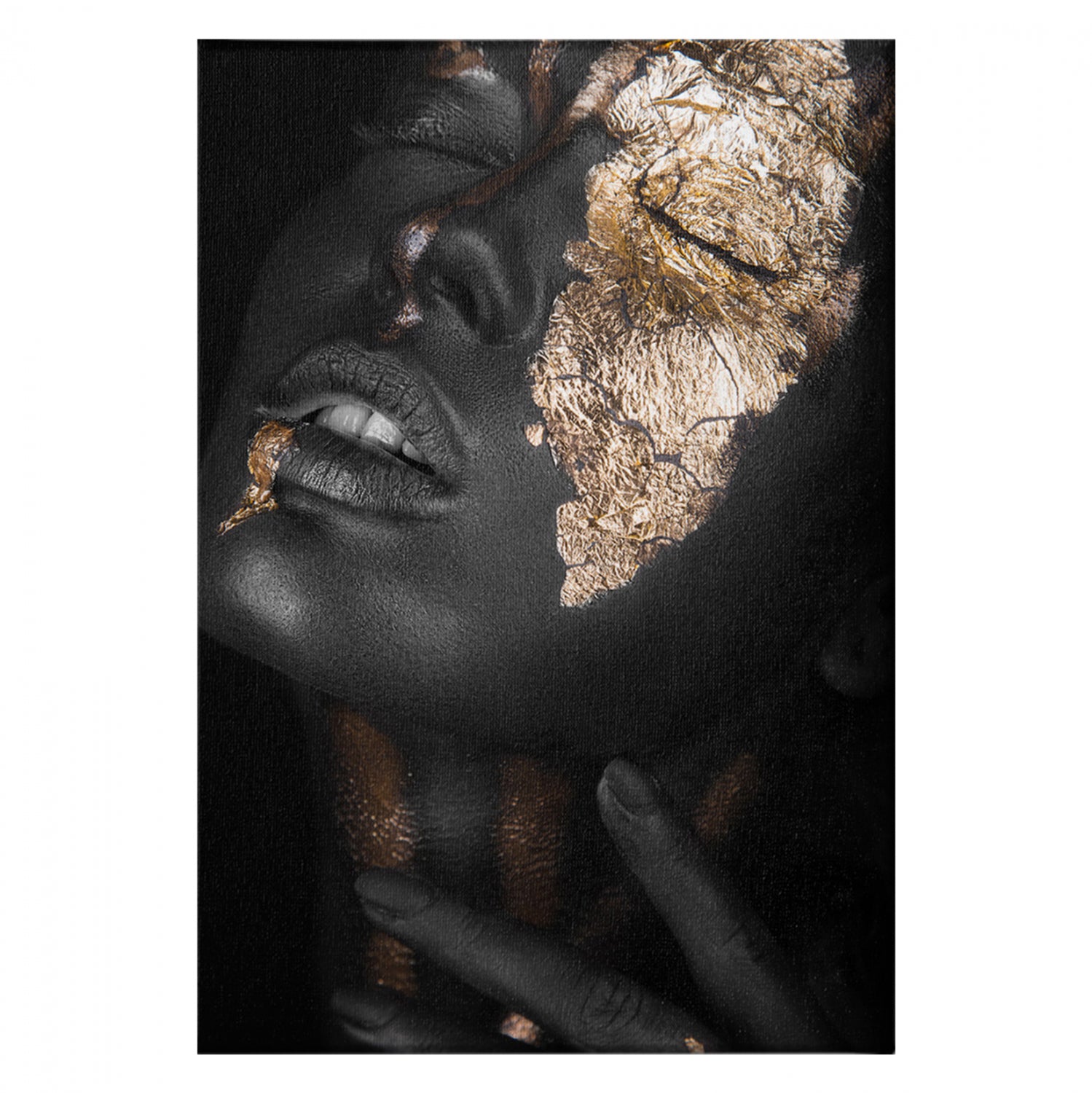 ΠΙΝΑΚΑΣ ΚΑΜΒΑΣ DARK SKINNED GIRL WITH GOLD MAKEUP HM7196.01 50X3X70 εκ. - Pakobazaar