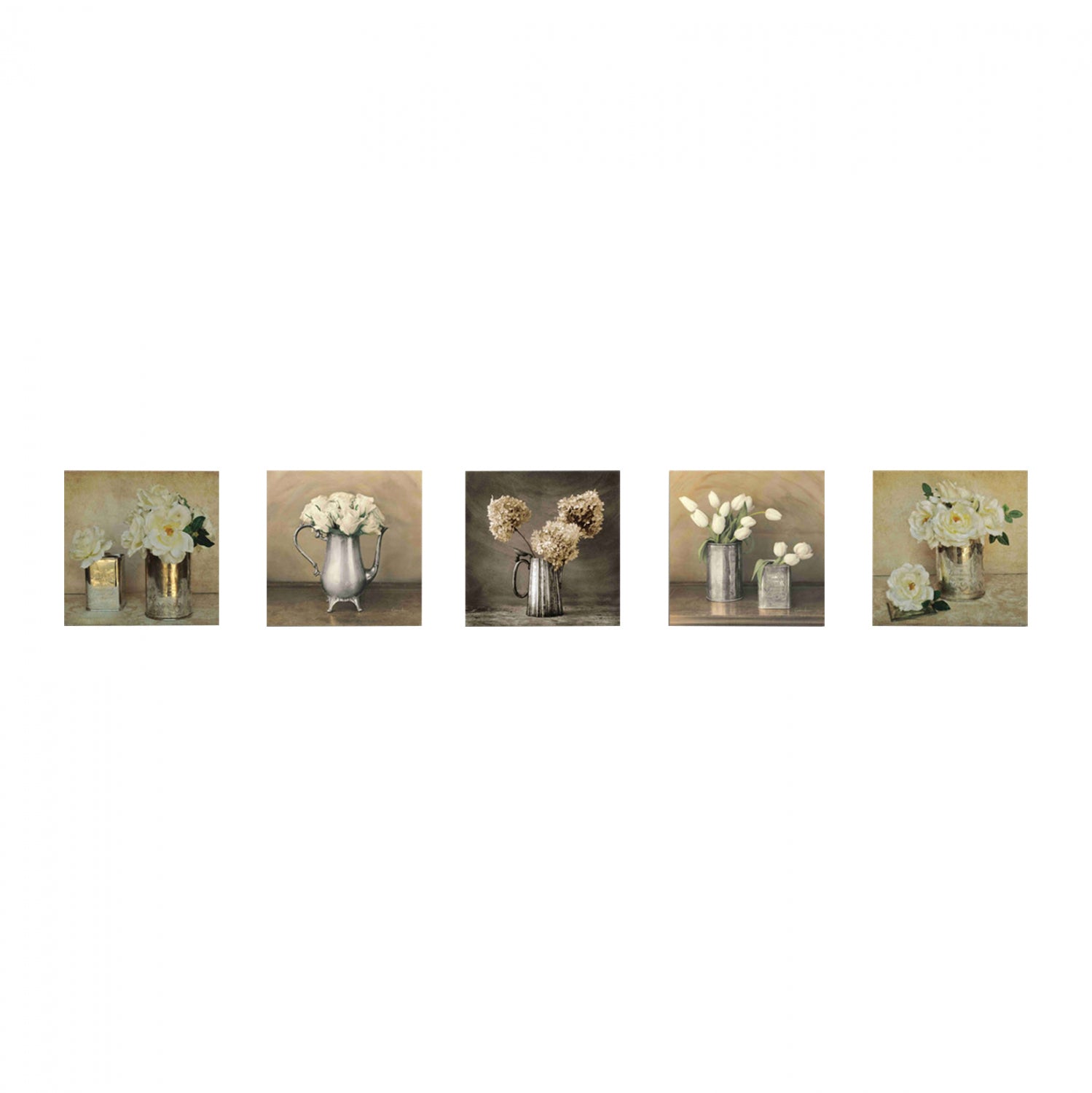 ΠΙΝΑΚΑΣ ΠΕΝΤΑΠΤΥΧΟ MDF ROMANTIC FLOWERS HM7205.02 75X0,3X15 εκ. - Pakobazaar