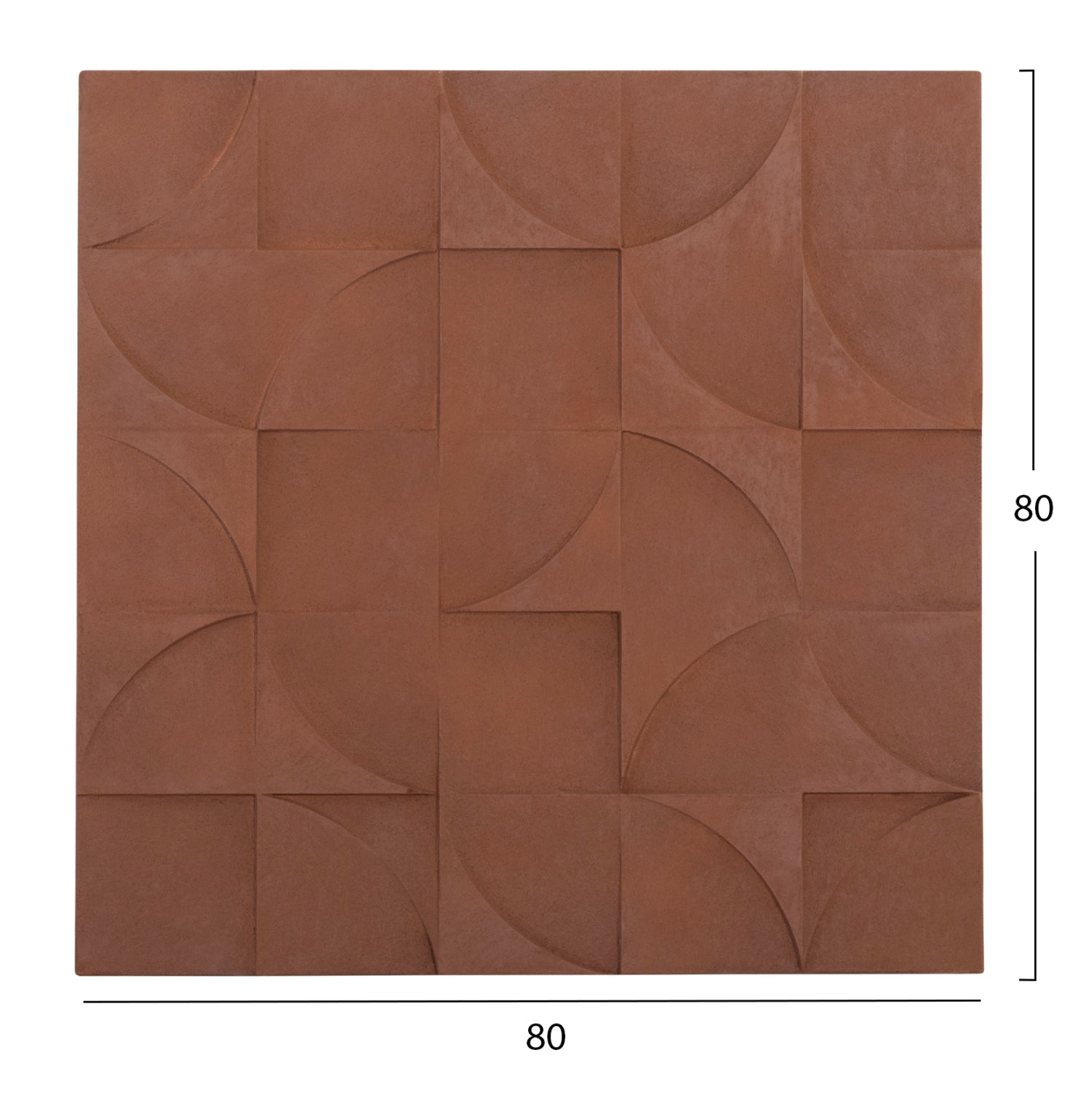 ΠΙΝΑΚΑΣ ΤΕΤΡΑΓΩΝΟΣ ΣΕΙΡΑ SANTORINI HM4524 MDF ΣΕ ΚΑΦΕ ΧΡΩΜΑ 80x5(πάχος)x80Υεκ. - Pakobazaar