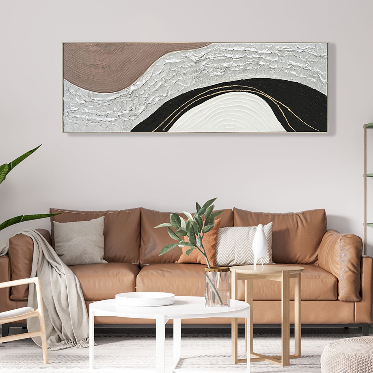 ΠΙΝΑΚΑΣ ΤΟΙΧΟΥ ABSTRACT HM4552.01 ΜΕ ΚΟΡΝΙΖΑ ΜΠΕΖ-ΚΑΜΒΑΣ- ΧΕΙΡΟΠΟΙΗΤΟΣ 152x4.5x52Υεκ. - Pakobazaar