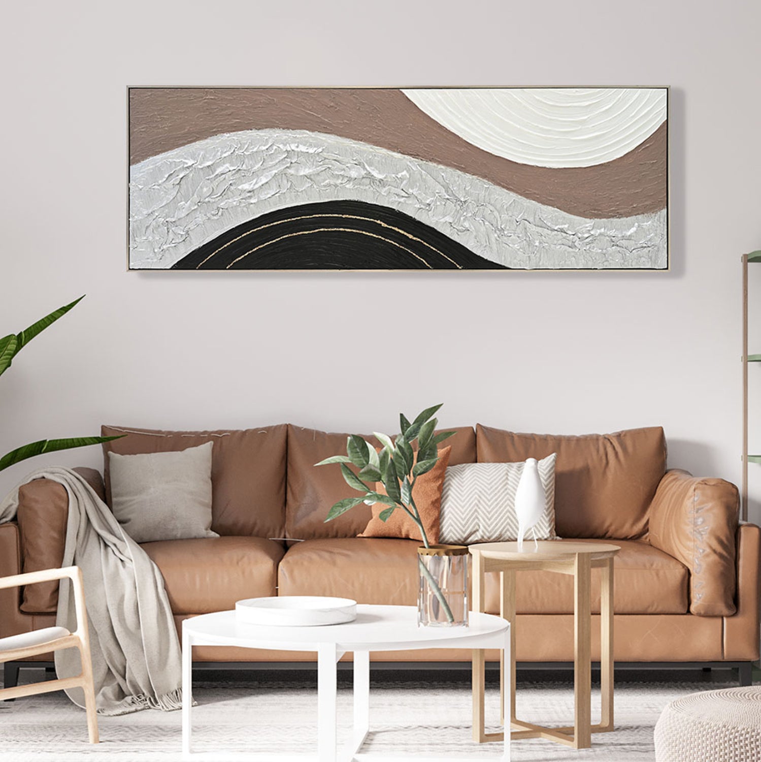 ΠΙΝΑΚΑΣ ΤΟΙΧΟΥ ABSTRACT HM4552.02 ΜΕ ΚΟΡΝΙΖΑ ΜΠΕΖ-ΚΑΜΒΑΣ-ΧΕΙΡΟΠΟΙΗΤΟΣ 152x4.5x52Υεκ. - Pakobazaar
