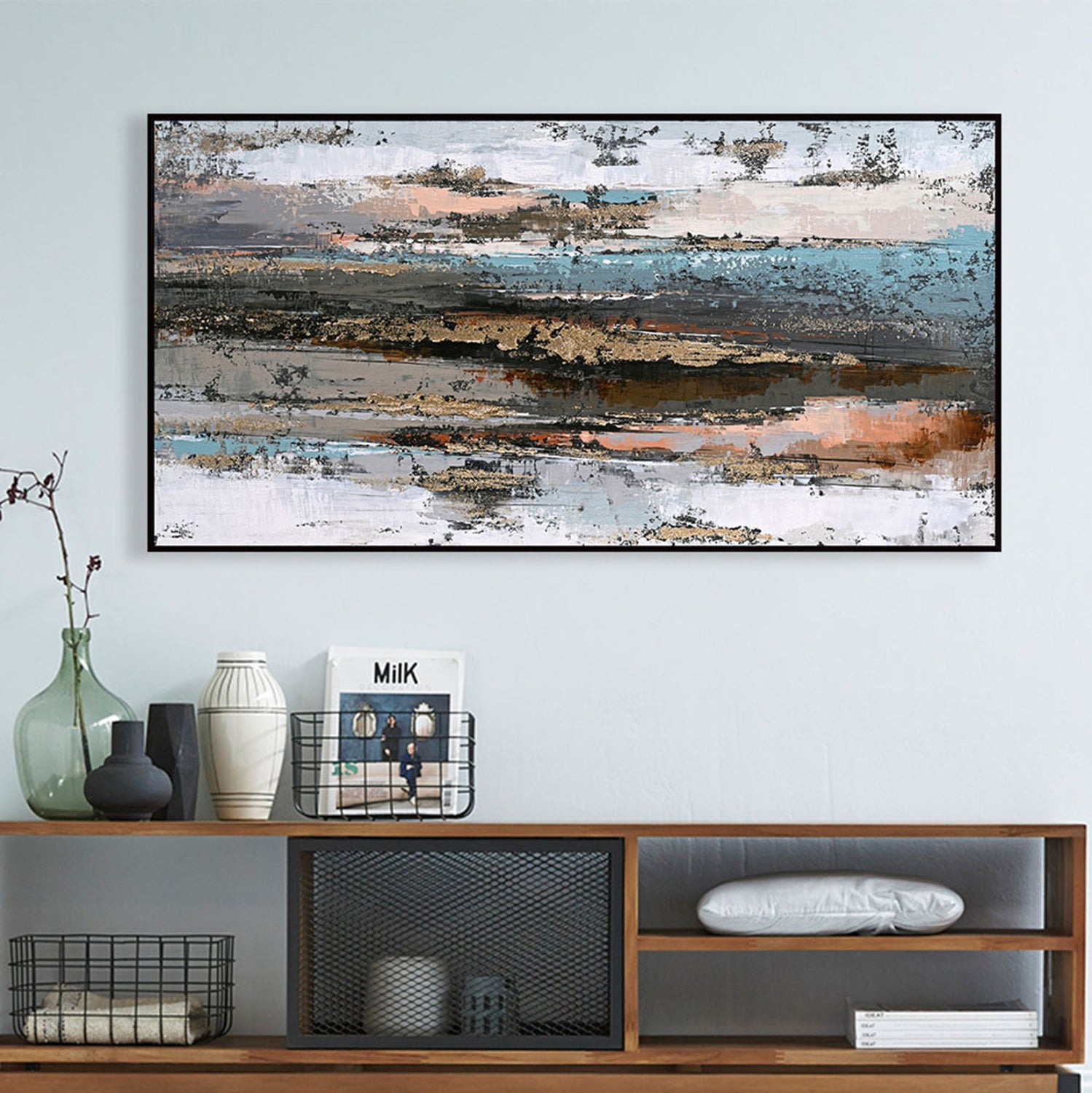 ΠΙΝΑΚΑΣ ΤΟΙΧΟΥ SEDIMENT HM4575.02 ΜΕ ΚΟΡΝΙΖΑ ΜΑΥΡΗ-ΚΑΜΒΑΣ 142x4.5x72Υεκ - Pakobazaar
