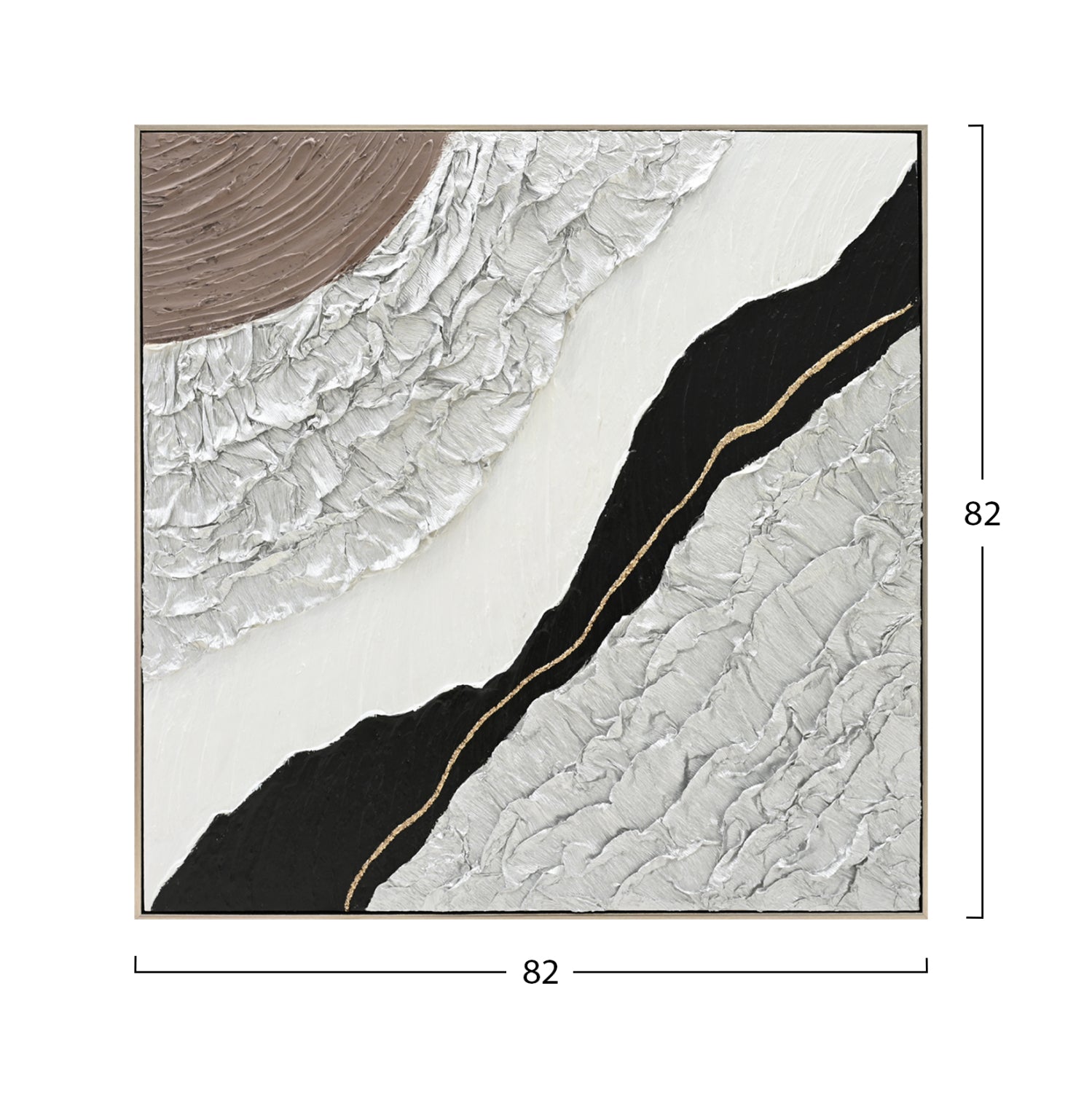 ΠΙΝΑΚΑΣ ΤΟΙΧΟΥ ABSTRACT (ΤΕΤΡΑΓΩΝΟΣ) HM4553.01 ΜΕ ΚΟΡΝΙΖΑ ΜΠΕΖ-ΚΑΜΒΑΣ 82x4.5x82Υεκ - Pakobazaar