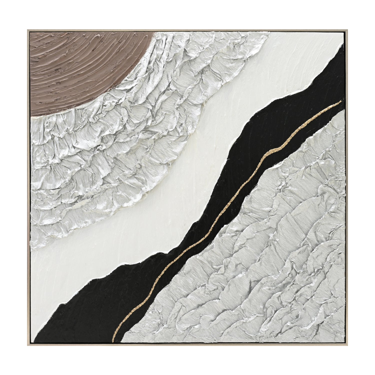 ΠΙΝΑΚΑΣ ΤΟΙΧΟΥ ABSTRACT (ΤΕΤΡΑΓΩΝΟΣ) HM4553.01 ΜΕ ΚΟΡΝΙΖΑ ΜΠΕΖ-ΚΑΜΒΑΣ 82x4.5x82Υεκ - Pakobazaar