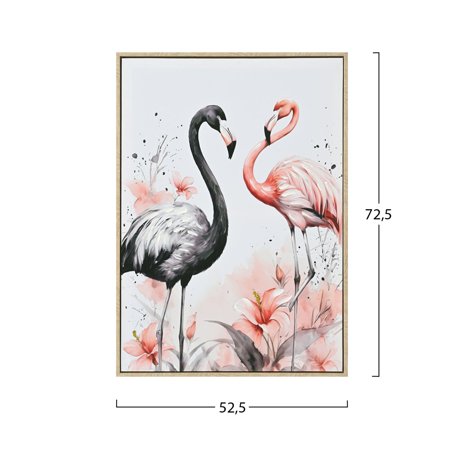 ΠΙΝΑΚΑΣ TOIXOY FLAMINGOS HM4562 ΜΕ ΚΟΡΝΙΖΑ ΜΠΕΖ-ΚΑΜΒΑΣ ΕΚΤΥΠΩΣΗ 52,5x2,8x72,5Υεκ. - Pakobazaar