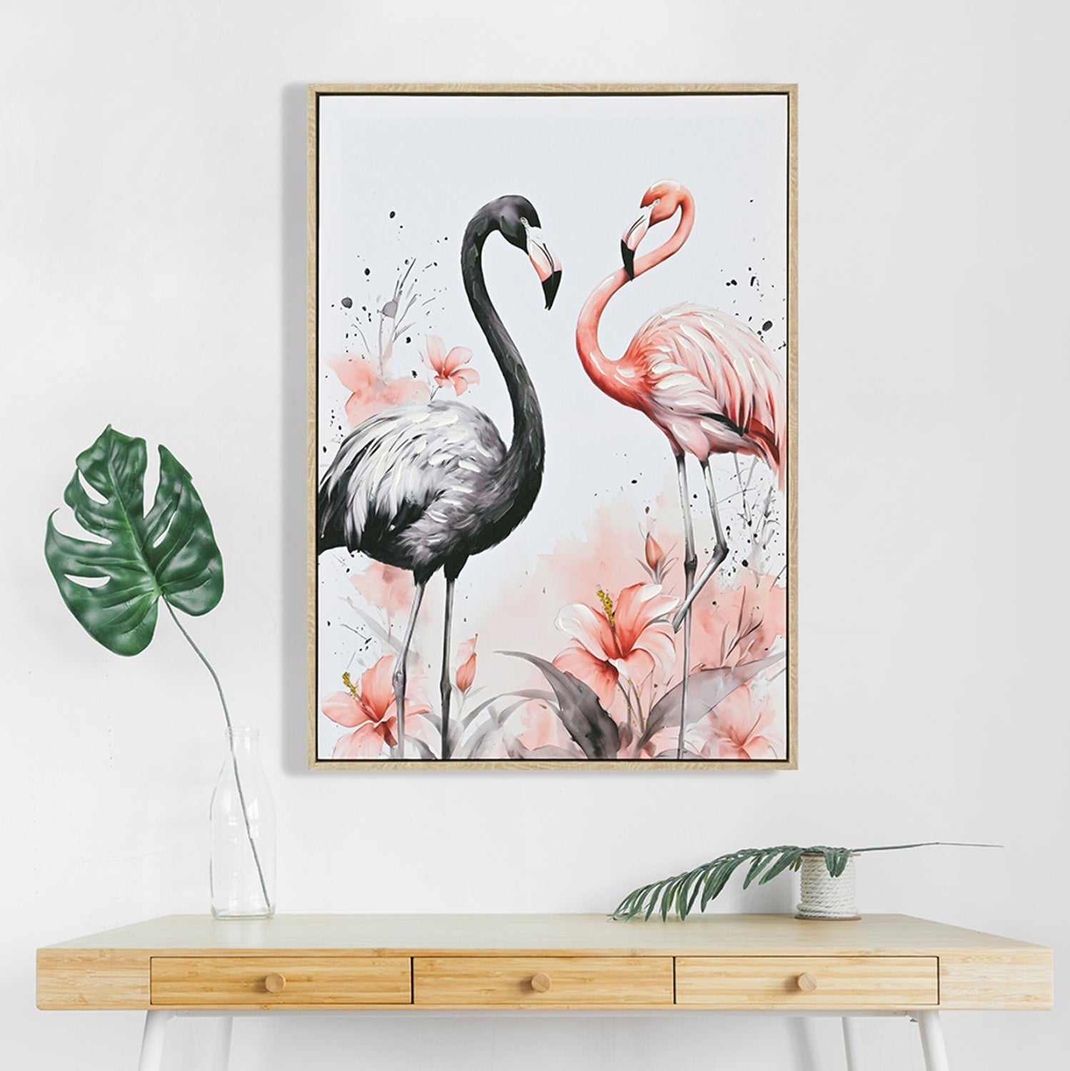 ΠΙΝΑΚΑΣ TOIXOY FLAMINGOS HM4562 ΜΕ ΚΟΡΝΙΖΑ ΜΠΕΖ-ΚΑΜΒΑΣ ΕΚΤΥΠΩΣΗ 52,5x2,8x72,5Υεκ. - Pakobazaar