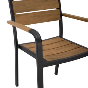 ΠΟΛΥΘΡΟΝΑ ΑΛΟΥΜΙΝΙΟΥ SAGA ΑΝΘΡΑΚΙ ΜΕ POLYWOOD HM5127.02 55x56x85Υεκ. - Pakobazaar