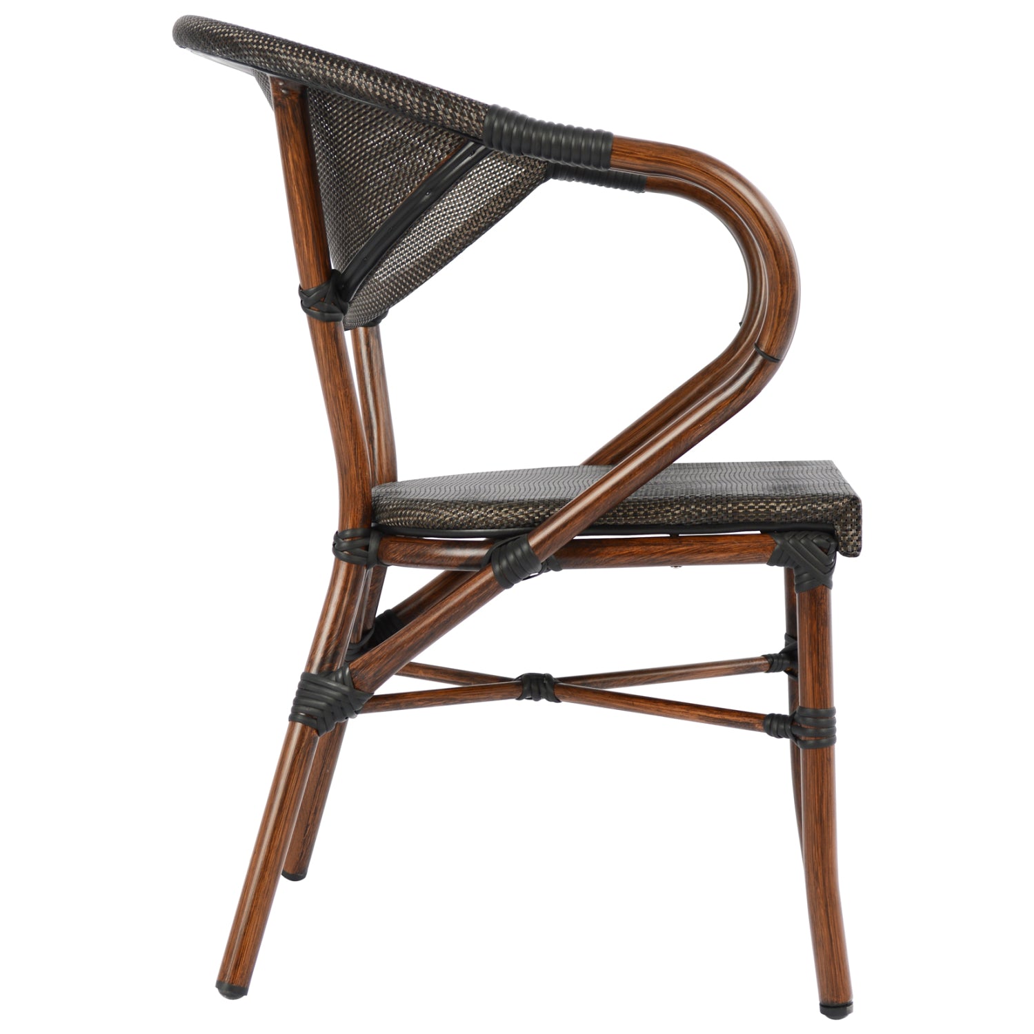 ΠΟΛΥΘΡΟΝΑ ΑΛΟΥΜΙΝΙΟΥ CLAY BAMBOO LOOK ΚΑΦΕ ΜΕ TEXTLINE HM5025 60,5x59x81Υ - Pakobazaar