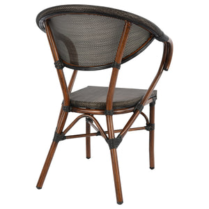 ΠΟΛΥΘΡΟΝΑ ΑΛΟΥΜΙΝΙΟΥ CLAY BAMBOO LOOK ΚΑΦΕ ΜΕ TEXTLINE HM5025 60,5x59x81Υ - Pakobazaar