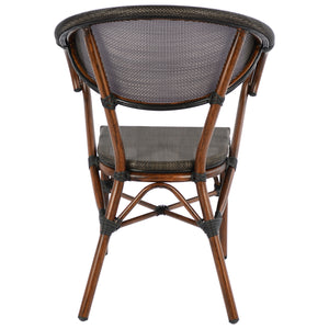 ΠΟΛΥΘΡΟΝΑ ΑΛΟΥΜΙΝΙΟΥ CLAY BAMBOO LOOK ΚΑΦΕ ΜΕ TEXTLINE HM5025 60,5x59x81Υ - Pakobazaar