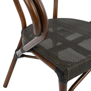 ΠΟΛΥΘΡΟΝΑ ΑΛΟΥΜΙΝΙΟΥ CLAY BAMBOO LOOK ΚΑΦΕ ΜΕ TEXTLINE HM5025 60,5x59x81Υ - Pakobazaar