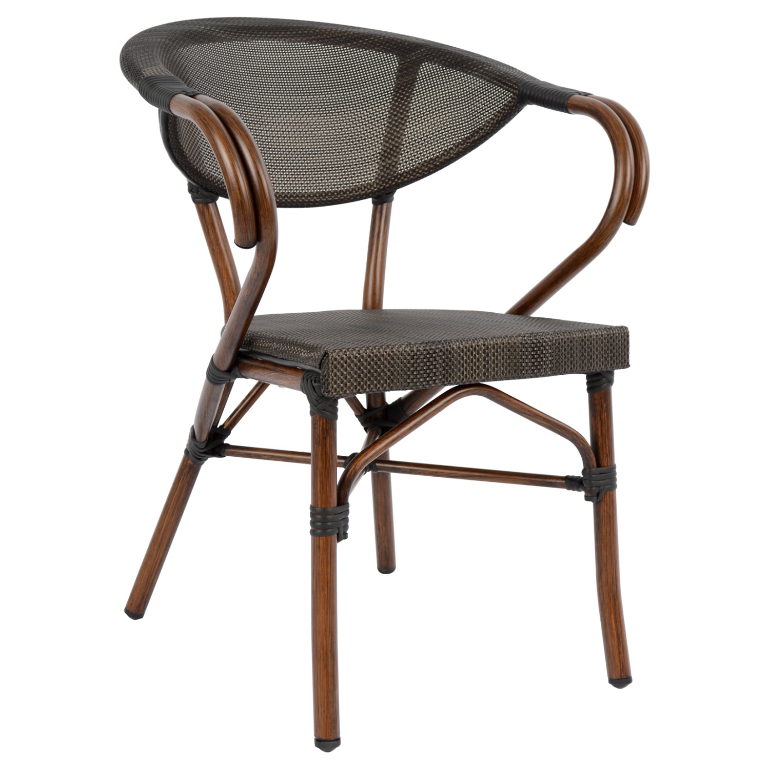 ΠΟΛΥΘΡΟΝΑ ΑΛΟΥΜΙΝΙΟΥ CLAY BAMBOO LOOK ΚΑΦΕ ΜΕ TEXTLINE HM5025 60,5x59x81Υ - Pakobazaar