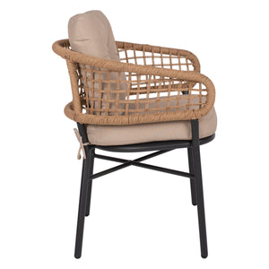 ΠΟΛΥΘΡΟΝΑ ΑΛΟΥΜΙΝΙΟΥ DARK GREY ΕΠΑΓΓΕΛΜ. RATTAN ΜΑΞΙΛΑΡΙ ΜΠΕΖ HM5863.01 60x56x84 εκ. - Pakobazaar