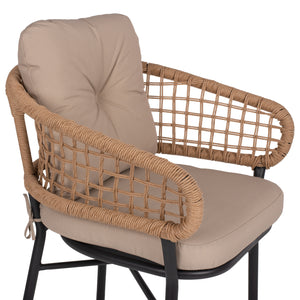 ΠΟΛΥΘΡΟΝΑ ΑΛΟΥΜΙΝΙΟΥ DARK GREY ΕΠΑΓΓΕΛΜ. RATTAN ΜΑΞΙΛΑΡΙ ΜΠΕΖ HM5863.01 60x56x84 εκ. - Pakobazaar