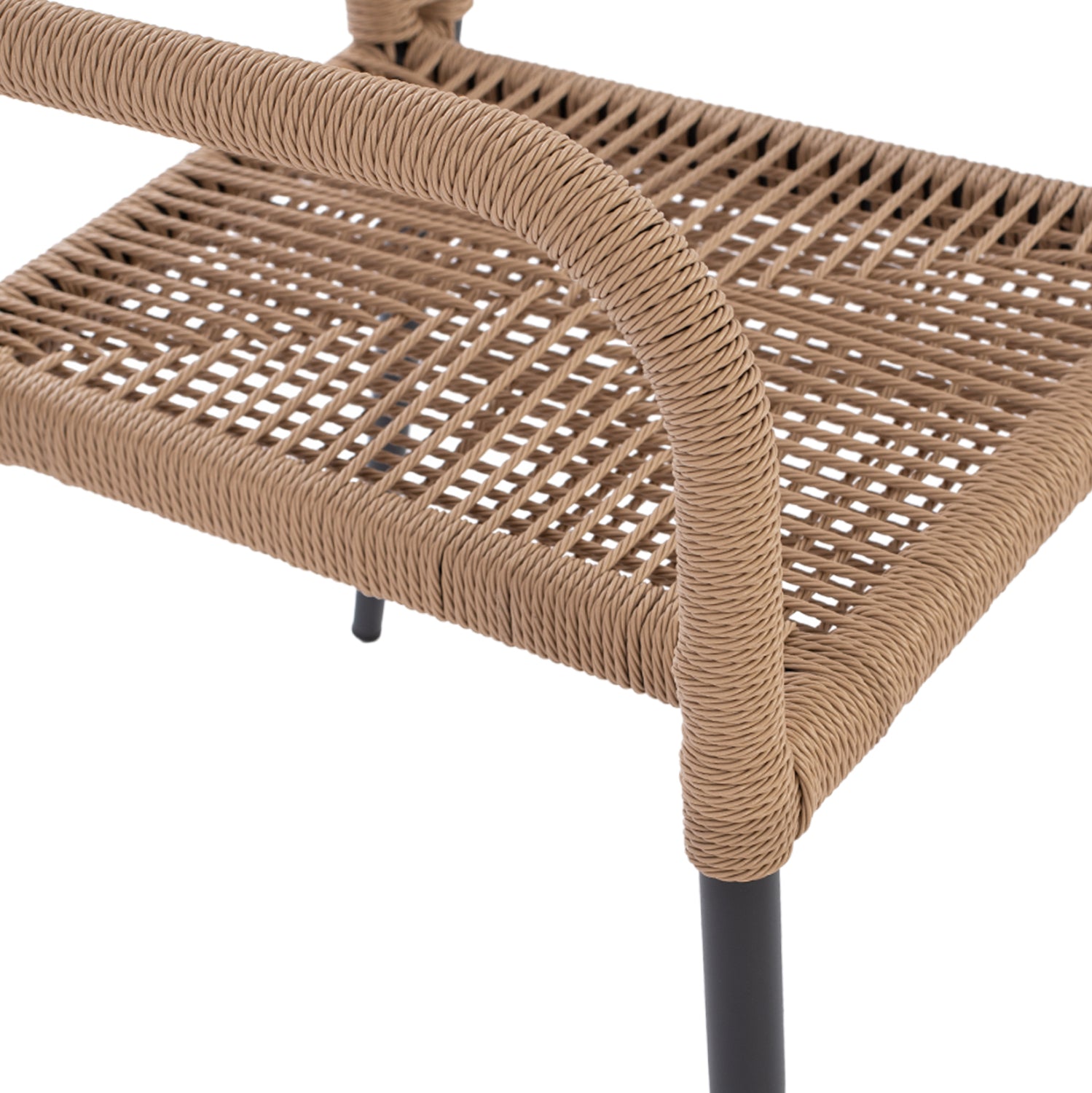ΠΟΛΥΘΡΟΝΑ ΑΛΟΥΜΙΝΙΟΥ NOJO HM5771.02 ΓΚΡΙ ΜΕ P.E.TWIST RATTAN ΜΠΕΖ 55x63x82Y εκ. - Pakobazaar