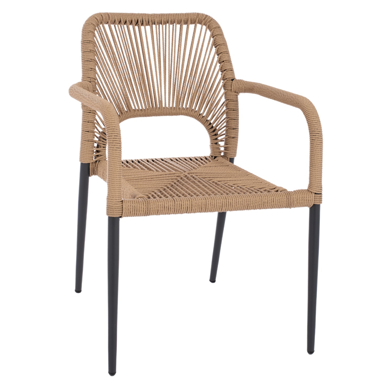 ΠΟΛΥΘΡΟΝΑ ΑΛΟΥΜΙΝΙΟΥ NOJO HM5771.02 ΓΚΡΙ ΜΕ P.E.TWIST RATTAN ΜΠΕΖ 55x63x82Y εκ. - Pakobazaar