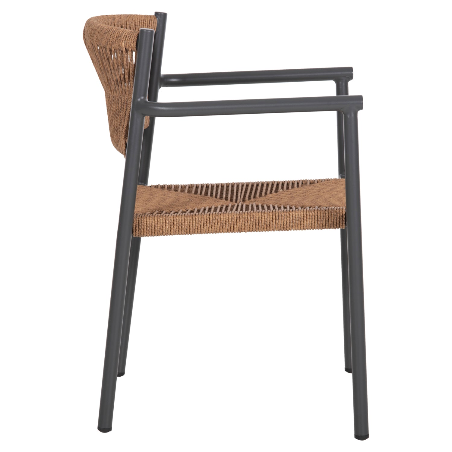ΠΟΛΥΘΡΟΝΑ ΑΛΟΥΜΙΝΙΟΥ STER HM5786.12 ΑΝΘΡΑΚΙ-ΣΥΝΘ.RATTAN ΜΠΕΖ 55,5x53x78Υεκ. - Pakobazaar