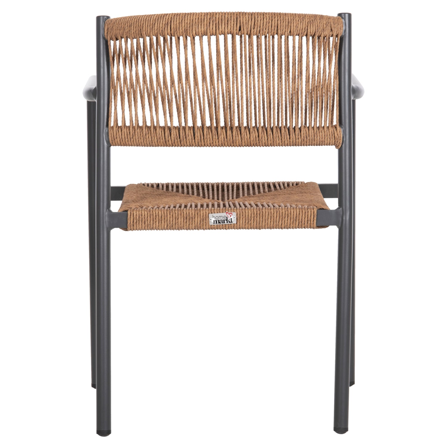 ΠΟΛΥΘΡΟΝΑ ΑΛΟΥΜΙΝΙΟΥ STER HM5786.12 ΑΝΘΡΑΚΙ-ΣΥΝΘ.RATTAN ΜΠΕΖ 55,5x53x78Υεκ. - Pakobazaar