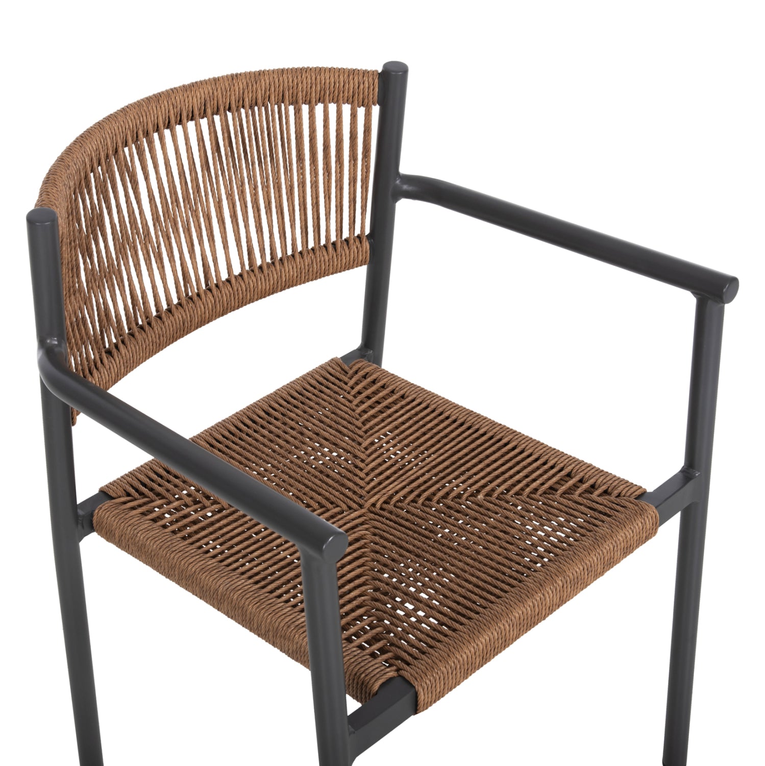 ΠΟΛΥΘΡΟΝΑ ΑΛΟΥΜΙΝΙΟΥ STER HM5786.12 ΑΝΘΡΑΚΙ-ΣΥΝΘ.RATTAN ΜΠΕΖ 55,5x53x78Υεκ. - Pakobazaar