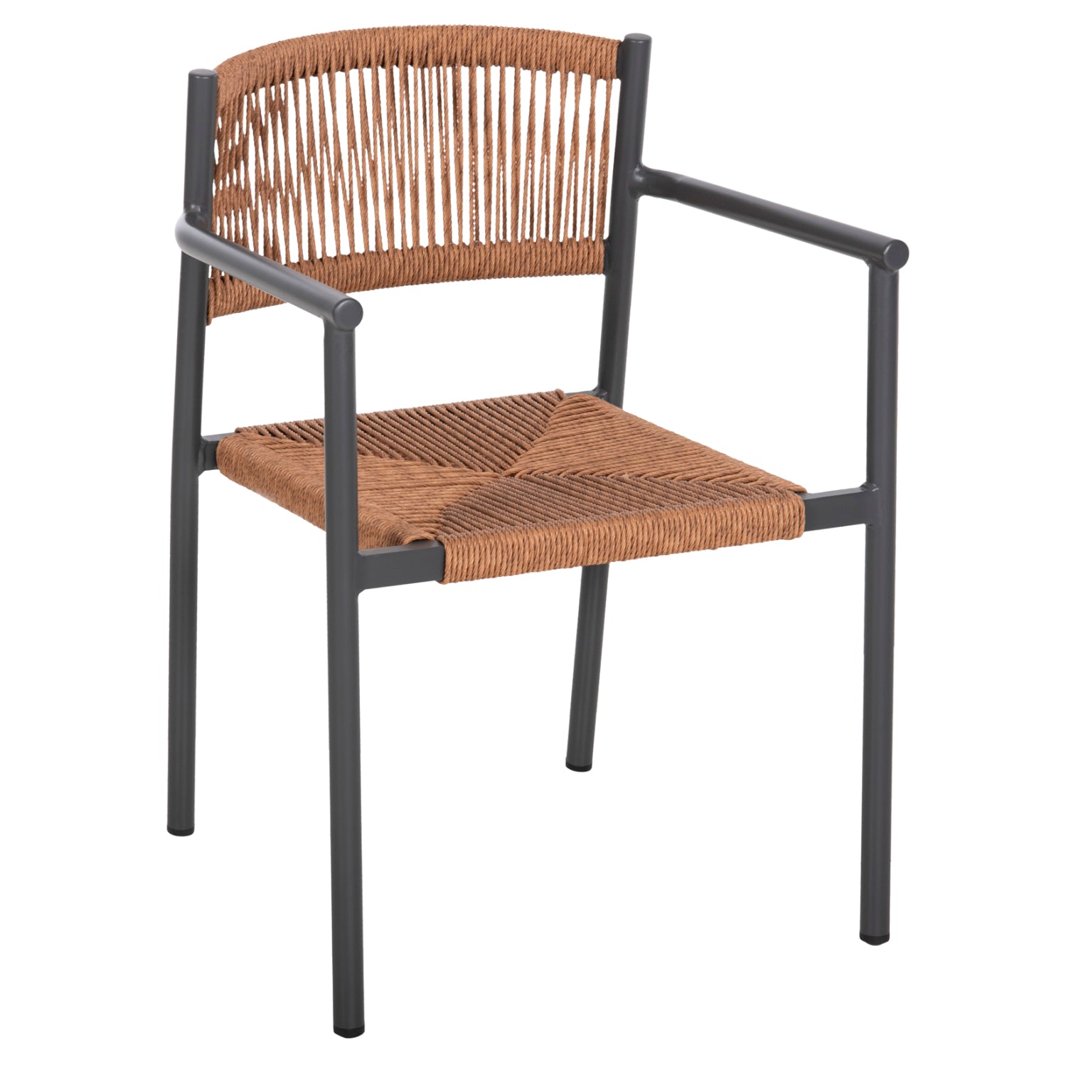 ΠΟΛΥΘΡΟΝΑ ΑΛΟΥΜΙΝΙΟΥ STER HM5786.12 ΑΝΘΡΑΚΙ-ΣΥΝΘ.RATTAN ΜΠΕΖ 55,5x53x78Υεκ. - Pakobazaar