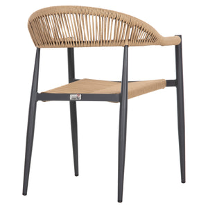 ΠΟΛΥΘΡΟΝΑ ΑΛΟΥΜΙΝΙΟΥ GRET HM5854.02 ΑΝΘΡΑΚΙ PΕ RATTAN ΜΠΕΖ 56x55,5x78Υ εκ. - Pakobazaar