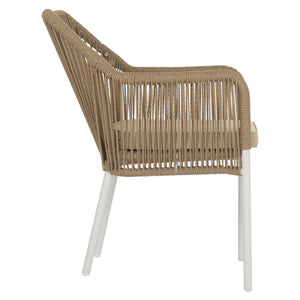 ΠΟΛΥΘΡΟΝΑ ΑΛΟΥΜΙΝΙΟΥ LOKKI HM5855.01 ΛΕΥΚΟ ΜΕ ΣΧΟΙΝΙ WICKER PE ΜΠΕΖ 56x66x82Υ εκ. - Pakobazaar