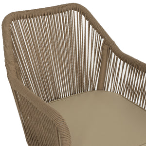 ΠΟΛΥΘΡΟΝΑ ΑΛΟΥΜΙΝΙΟΥ LOKKI HM5855.01 ΛΕΥΚΟ ΜΕ ΣΧΟΙΝΙ WICKER PE ΜΠΕΖ 56x66x82Υ εκ. - Pakobazaar