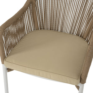 ΠΟΛΥΘΡΟΝΑ ΑΛΟΥΜΙΝΙΟΥ LOKKI HM5855.01 ΛΕΥΚΟ ΜΕ ΣΧΟΙΝΙ WICKER PE ΜΠΕΖ 56x66x82Υ εκ. - Pakobazaar