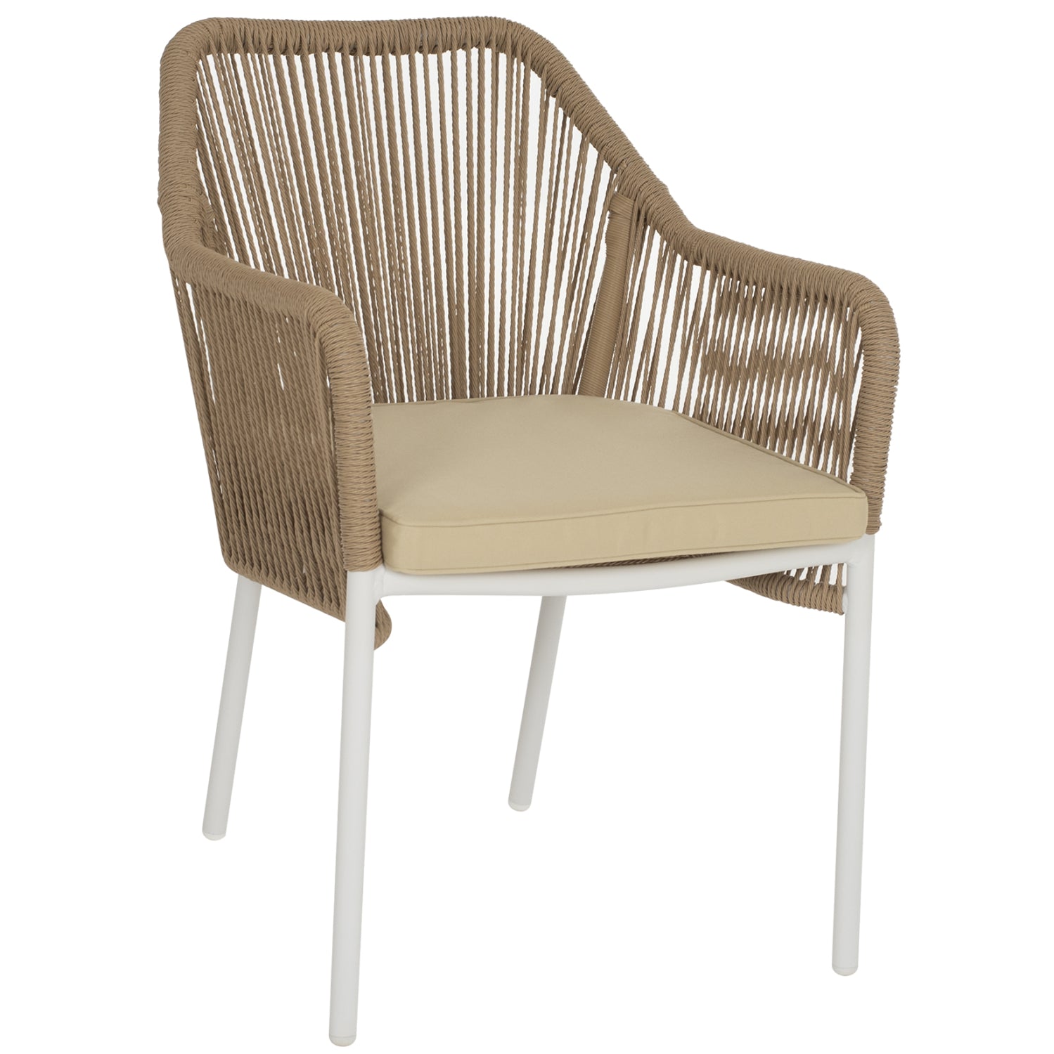 ΠΟΛΥΘΡΟΝΑ ΑΛΟΥΜΙΝΙΟΥ LOKKI HM5855.01 ΛΕΥΚΟ ΜΕ ΣΧΟΙΝΙ WICKER PE ΜΠΕΖ 56x66x82Υ εκ. - Pakobazaar