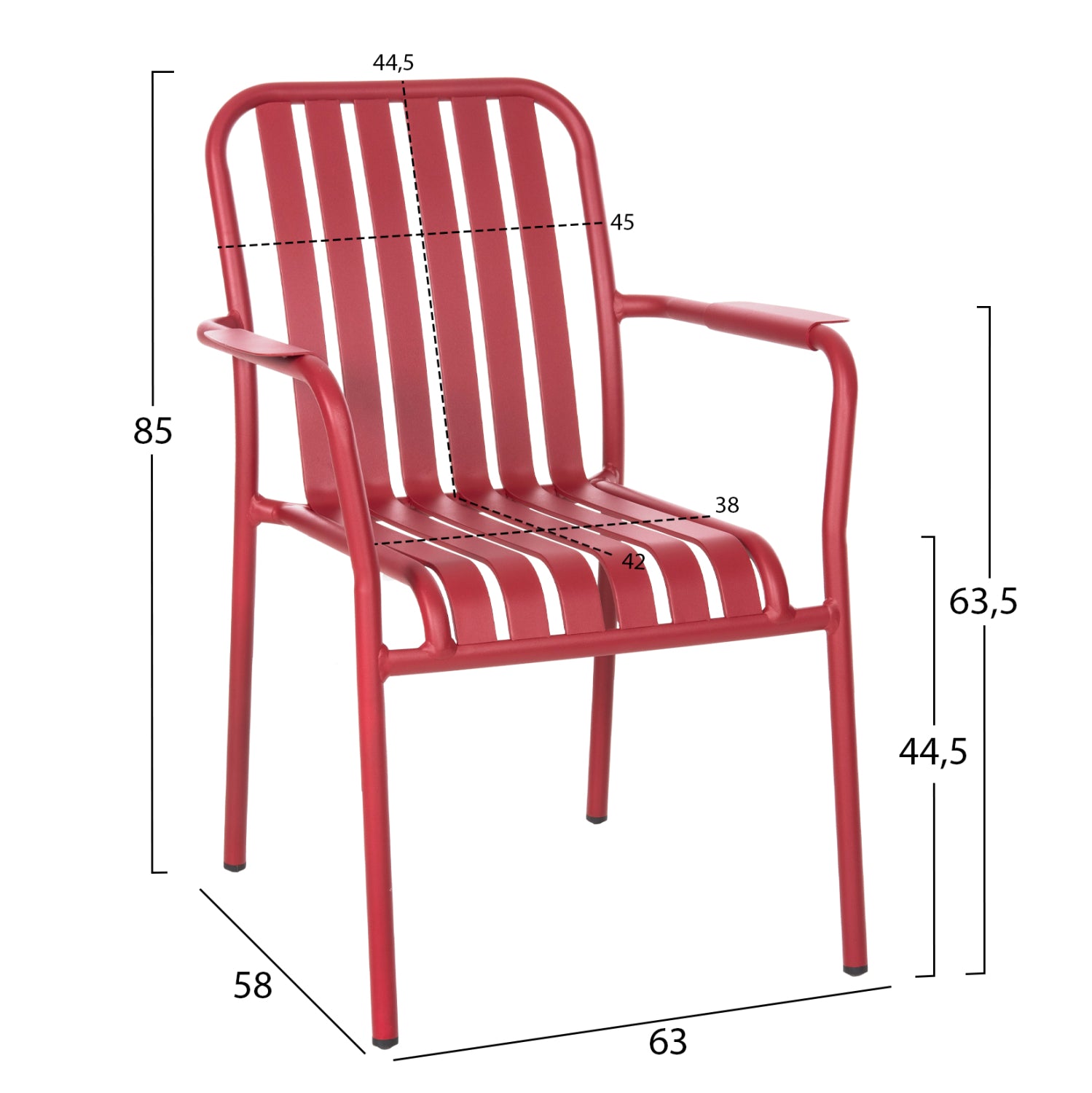 ΠΟΛΥΘΡΟΝΑ ΑΛΟΥΜΙΝΙΟΥ RACHEL HM6088.05 KOKKINH 63x58x85Υεκ. - Pakobazaar