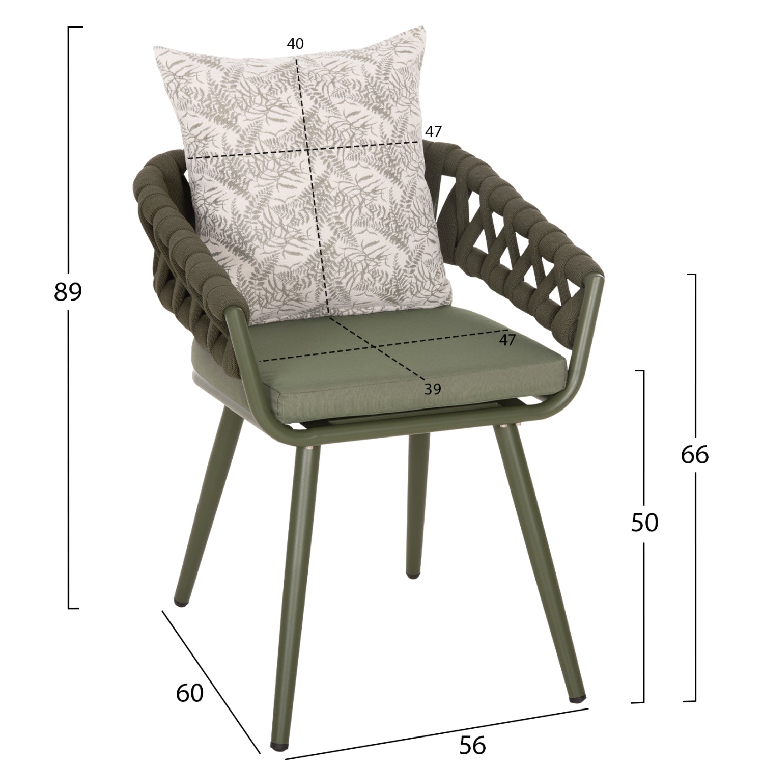 ΠΟΛΥΘΡΟΝΑ ΑΛΟΥΜΙΝΙΟΥ CAMDEN HM6141.09 ΜΑΞΙΛΑΡΙ ΜΕ PRINT-DARK OLIVE 56x60x72-87Υεκ - Pakobazaar