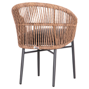 ΠΟΛΥΘΡΟΝΑ ΑΛΟΥΜΙΝΙΟΥ ORIN HM6265.01 ΣΚΟΥΡΟ ΓΚΡΙ- P.E.RATTAN ΣΕ ΦΥΣΙΚΟ 58x61x75Υεκ. - Pakobazaar