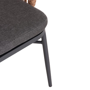ΠΟΛΥΘΡΟΝΑ ΑΛΟΥΜΙΝΙΟΥ ORIN HM6265.01 ΣΚΟΥΡΟ ΓΚΡΙ- P.E.RATTAN ΣΕ ΦΥΣΙΚΟ 58x61x75Υεκ. - Pakobazaar